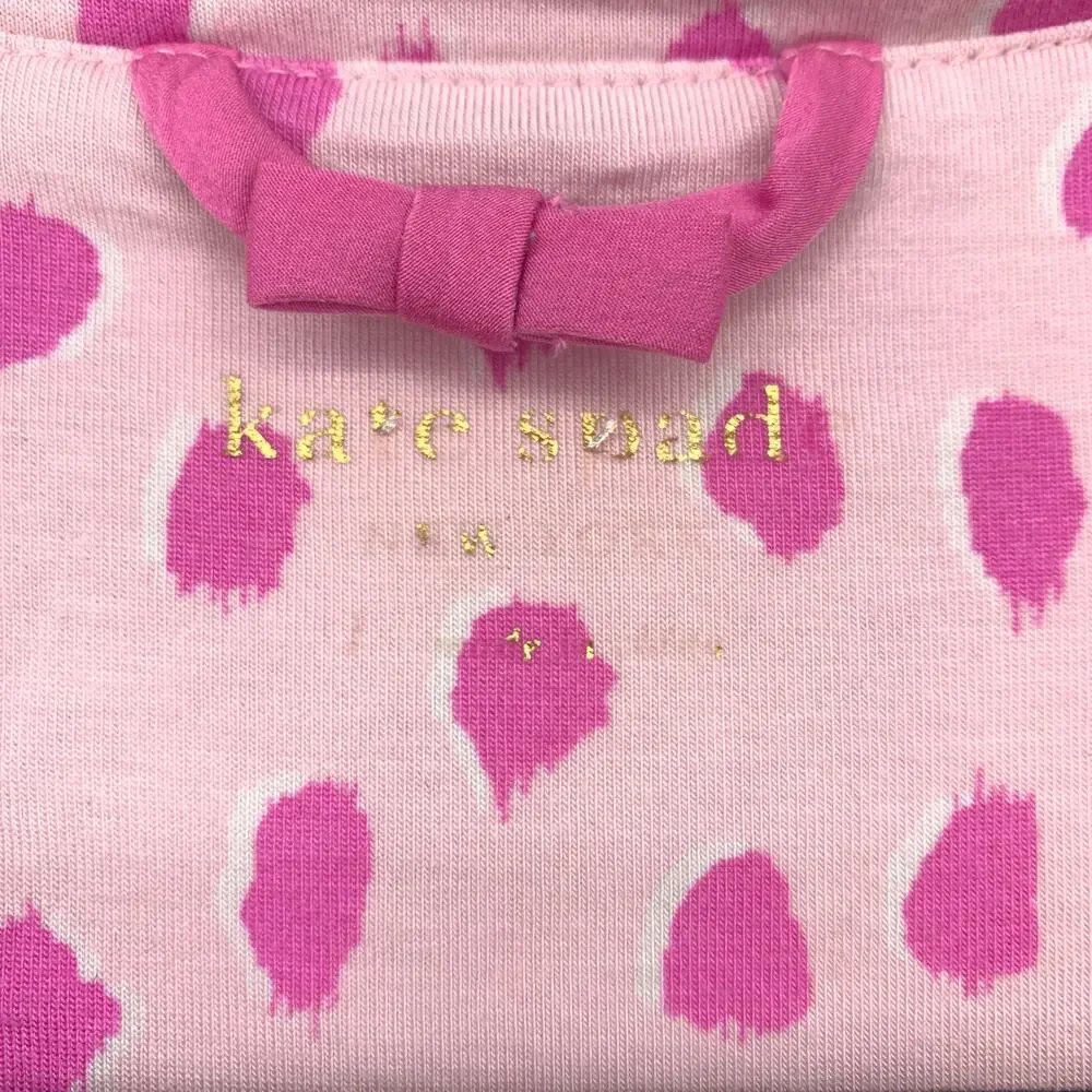 Kate Spade Pajama Set Womens Size L Pink Animal Print Spots Novelty Print *FLAW